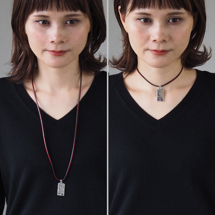 S Japanese pattern accessory artist Saori Miura chrysanthemum necklace overlay silver pendant [ST-04] 