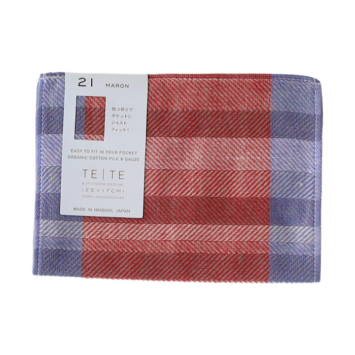 SUIFUTOSHA Cotton TETE Imabari Towel Handkerchief [S-TH-LT14] by Kobooriza Imabari Towel Brand 