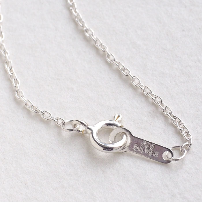 S Sakura Necklace 925 Silver with Stone 2 Cherry Blossom Type [S-Ts-02s] Saori Miura Handmade Accessory
