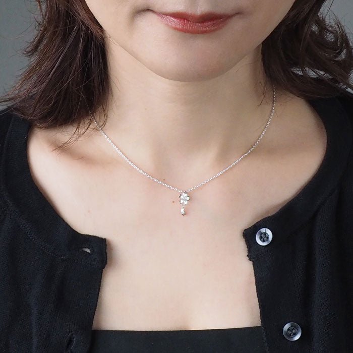 エス 桜ネックレス シルバー925 石入り 桜1つタイプ [S-Ts-01s] 三浦