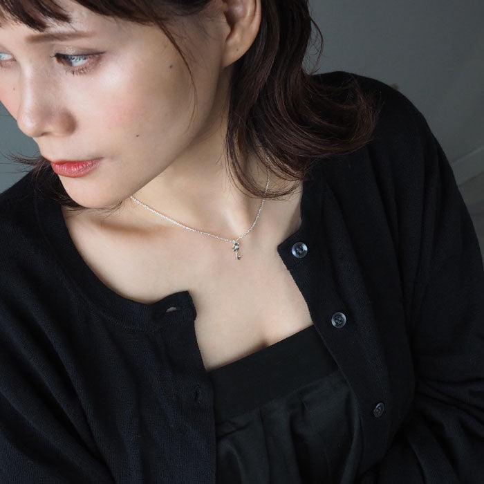 S Sakura Necklace 925 Silver with Stone 1 Cherry Blossom Type [S-Ts-01s] Saori Miura Handmade Accessory