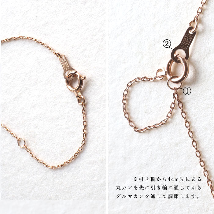 S Sakura Necklace 10K Pink Gold with Stones, Single Sakura [S-Ts1-10p] Saori Miura Handmade Accessories 