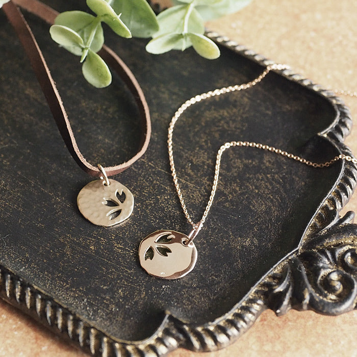 S Sakura Coin Necklace Reversible 10K Yellow Gold Pink Gold Ladies [S-Tsc-10] 