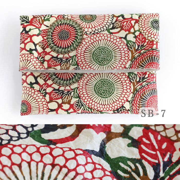 Kyoto Shogado Yuzen washi paper red stamp book bag goen [SGD-BAG-GOEN] Kyoto Kyo-Yuzen Japanese stationery brand Japanese pattern Goshuin book large size pouch
