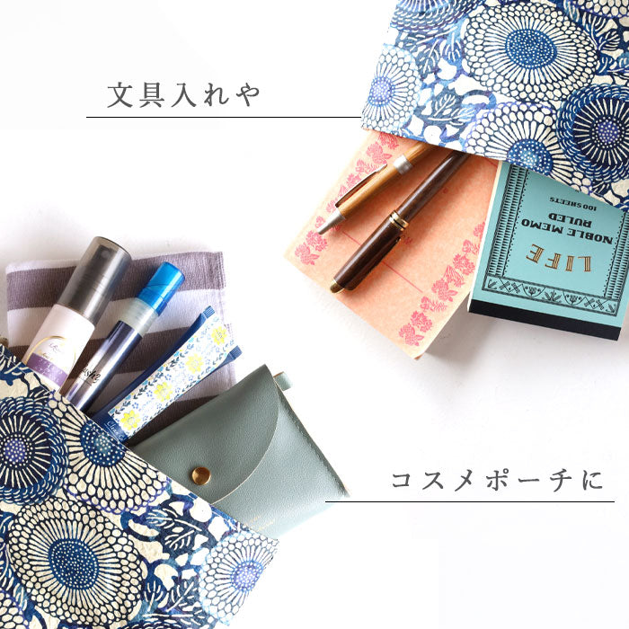 Kyoto Shogado Yuzen washi paper red stamp book bag goen [SGD-BAG-GOEN] Kyoto Kyo-Yuzen Japanese stationery brand Japanese pattern Goshuin book large size pouch