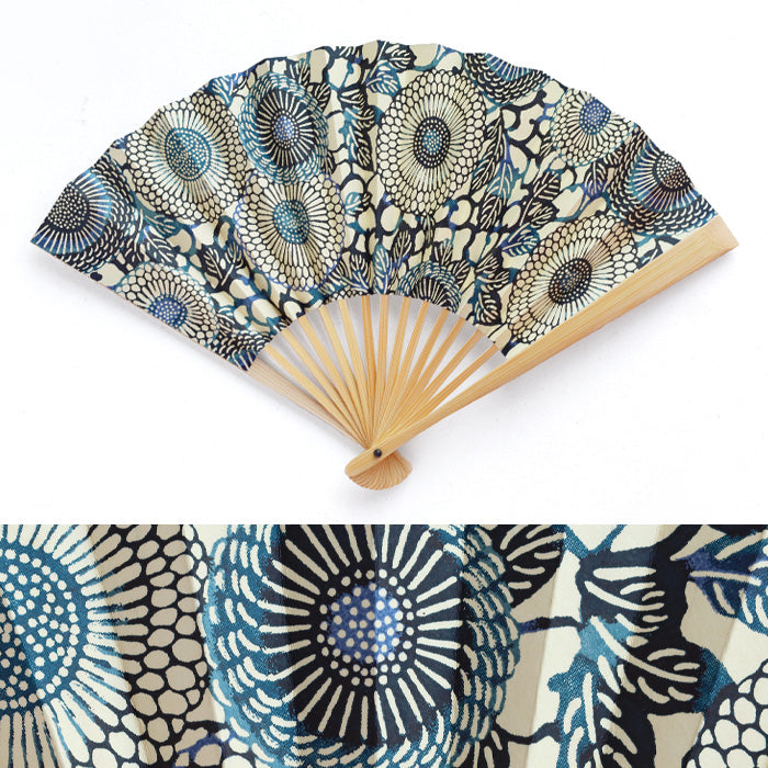 Kyoto Shogado Yuzen Washi Fan BK [SGD-FAN-BK] Women's Japanese pattern paper fan, stylish and cute