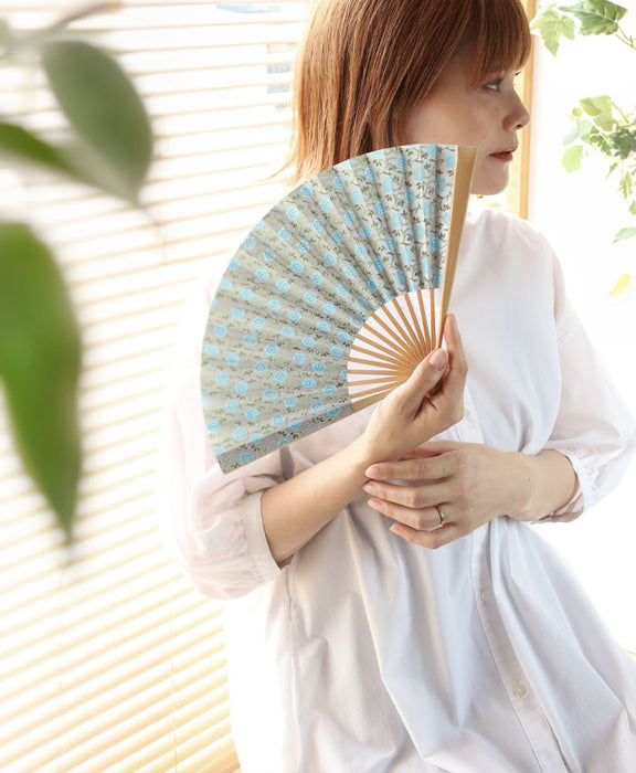 Kyoto Shogado Yuzen Washi Fan GARDEN [SGD-FAN-GARDEN] Women's Japanese pattern paper fan, stylish and cute