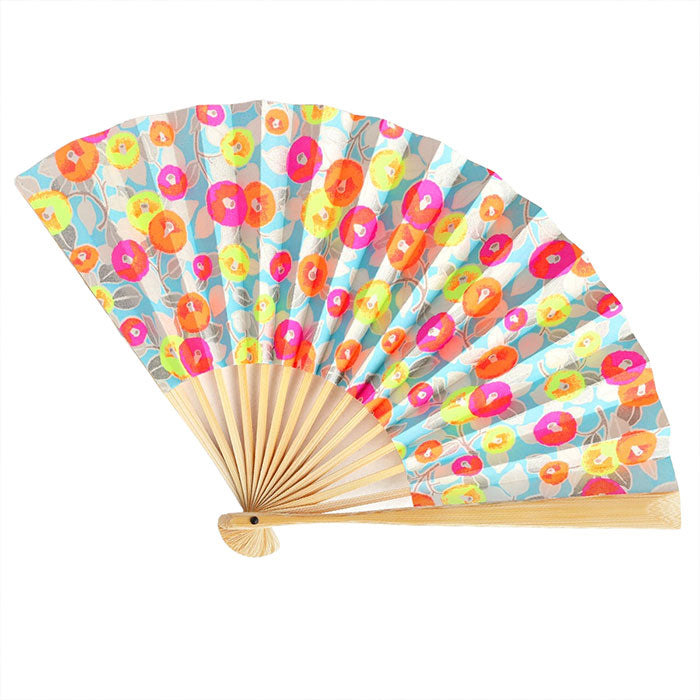 Kyoto Shogado Yuzen Washi Fan Neon [SGD-FAN-NEON] Women's Japanese pattern paper fan, stylish and cute