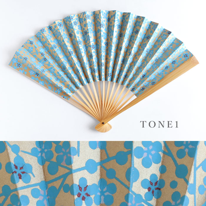Kyoto Shogado Yuzen Washi Fan TONE [SGD-FAN-TONE] Women's and Men's Japanese Pattern Paper Fan Stylish and Cute