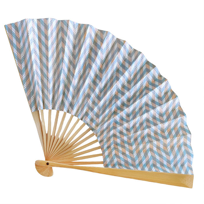 Kyoto Shogado Yuzen Washi Fan TWEED [SGD-FAN-TWEED] Women's Japanese pattern paper fan casual stylish cute
