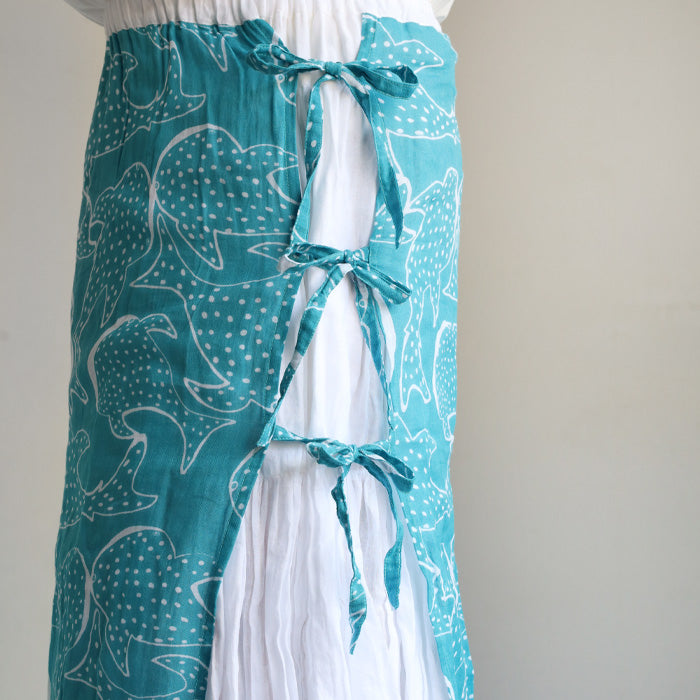 [2 colors] Gauze clothing workshop garage Whale shark apron skirt for women [SK-32] Tatsuya Nakanishi and Yoko Nakanishi Gauze clothing Handmade Brand
