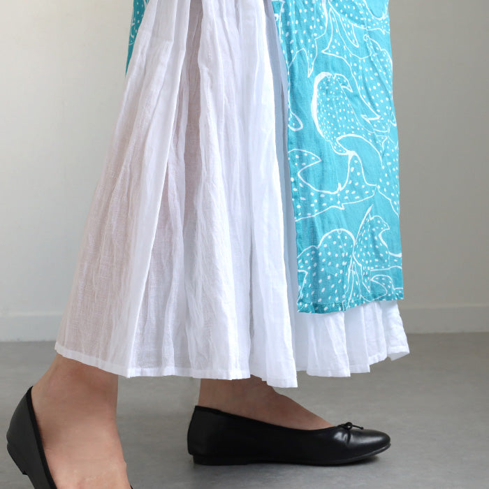 [2 colors] Gauze clothing workshop garage Whale shark apron skirt for women [SK-32] Tatsuya Nakanishi and Yoko Nakanishi Gauze clothing Handmade Brand