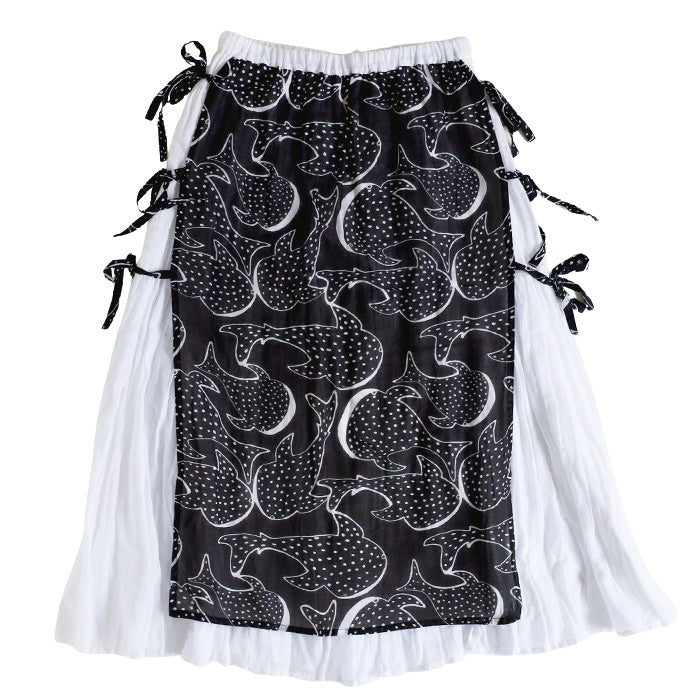 [2 colors] Gauze clothing workshop garage Whale shark apron skirt for women [SK-32] Tatsuya Nakanishi and Yoko Nakanishi Gauze clothing Handmade Brand