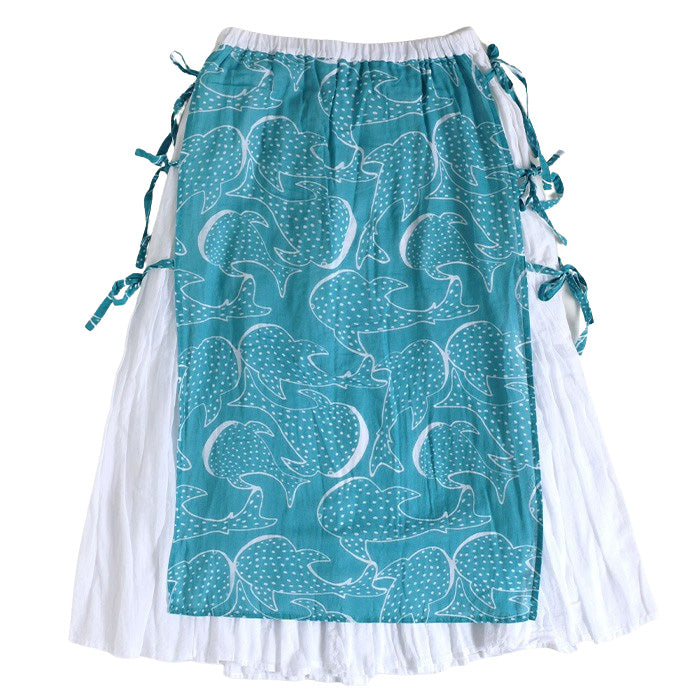 [2 colors] Gauze clothing workshop garage Whale shark apron skirt for women [SK-32] Tatsuya Nakanishi and Yoko Nakanishi Gauze clothing Handmade Brand