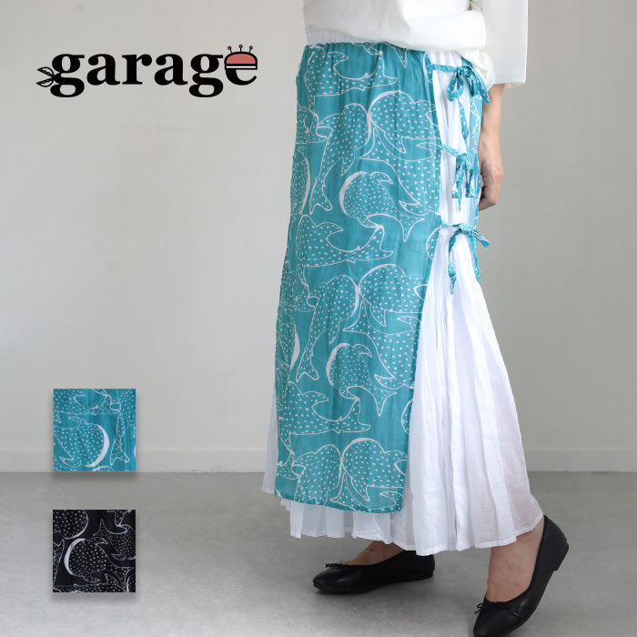 [2 colors] Gauze clothing workshop garage Whale shark apron skirt for women [SK-32] Tatsuya Nakanishi and Yoko Nakanishi Gauze clothing Handmade Brand