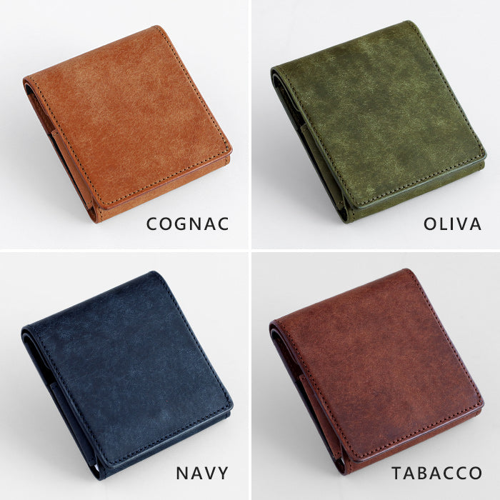 [4 colors] com-ono Pueblo leather thin bi-fold wallet (with coin purse) [slim-005pb] 