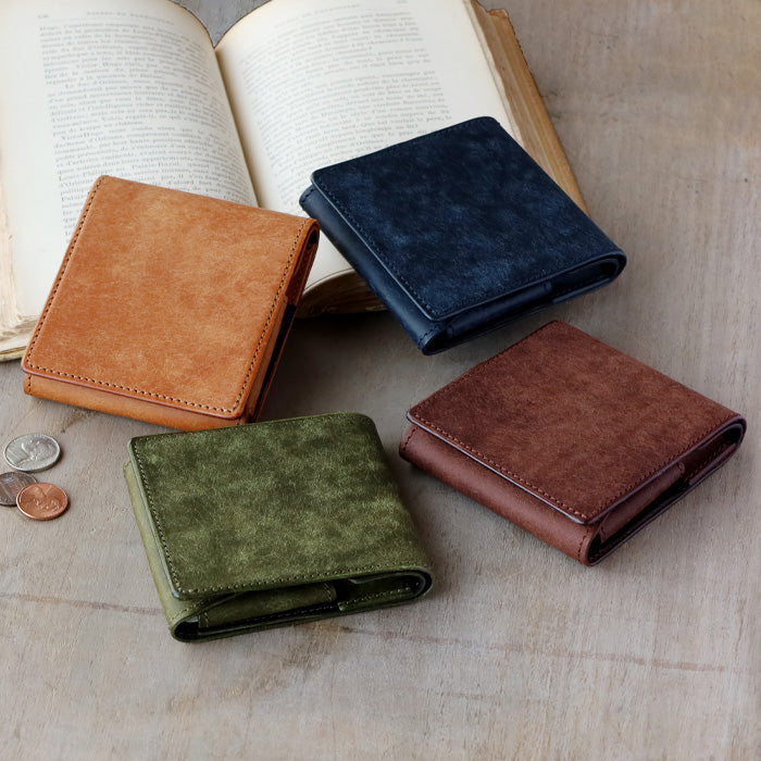 [4 colors] com-ono Pueblo leather thin bi-fold wallet (with coin purse) [slim-005pb] 
