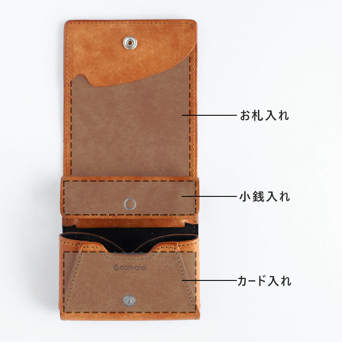 [4 colors] com-ono Pueblo leather thin bi-fold wallet (with coin purse) [slim-005pb] 