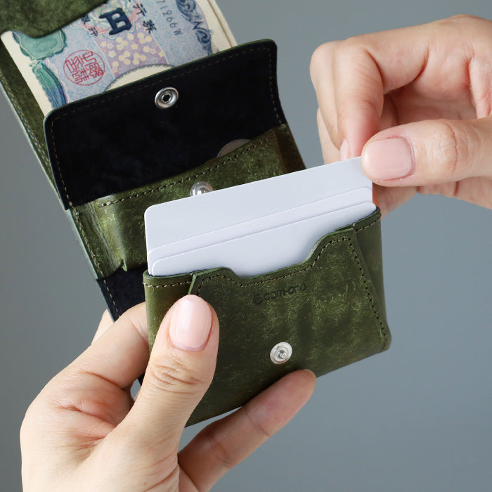 [4 colors] com-ono Pueblo leather thin bi-fold wallet (with coin purse) [slim-005pb] 
