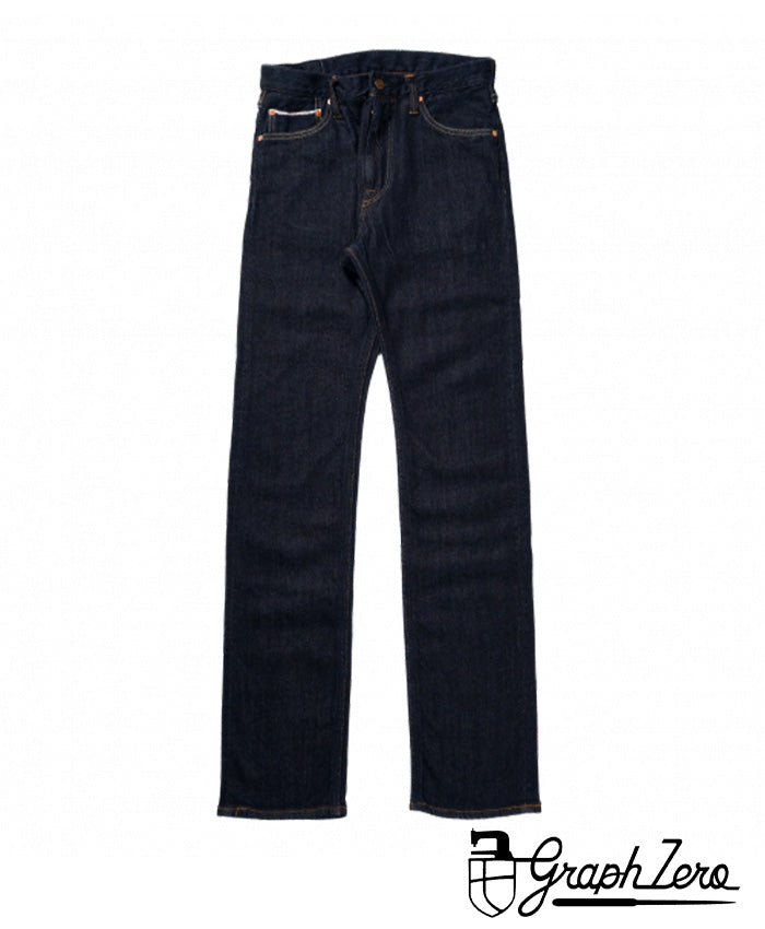 graphzero 10oz 5/1 Twill Selvedge Stretch Denim Slim Straight Jeans Indigo One-Wash [GZ-5/1SLST-ID] Okayama Kurashiki Kojima Jeans Denim Brand