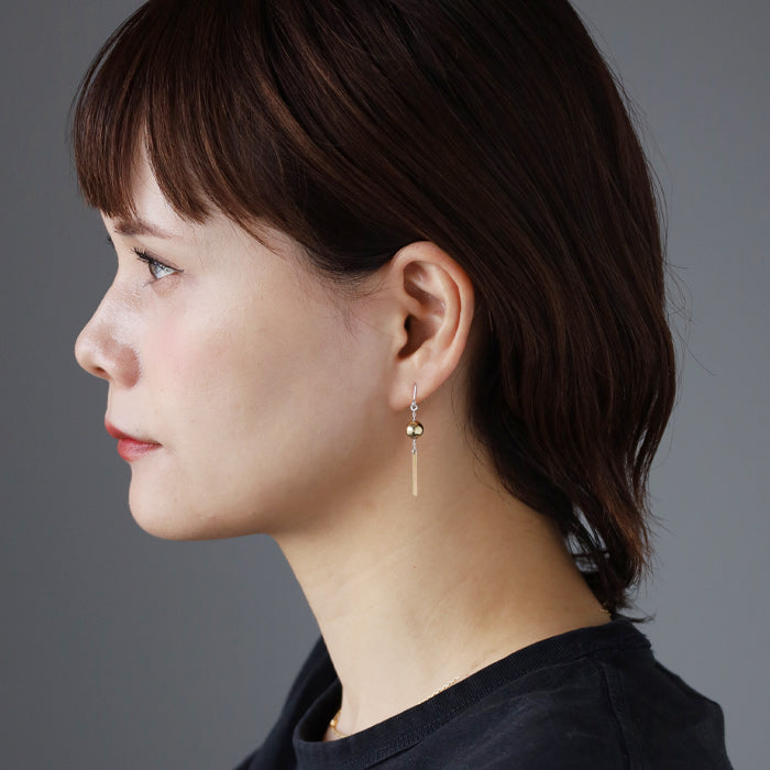 small right handmade accessories wind chime mokume gane brass copper earrings clip-on earrings [SR-PC-13]