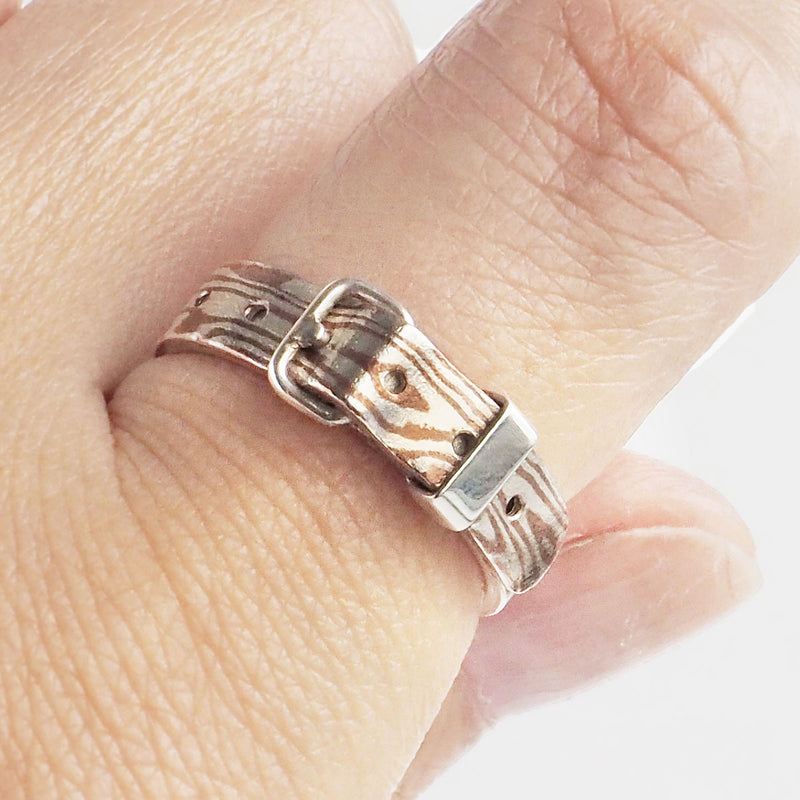 small right（スモールライト）木目金 ベルトリング  銀×銅 5mm幅 [SR-RG-18] 磯俊宏 アクセサリー作家 ブランド