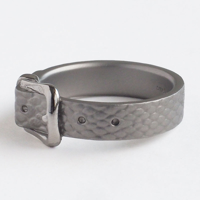 Small Right Python Belt Ring Surgical Stainless Steel 5mm Width [SR-RG-26]