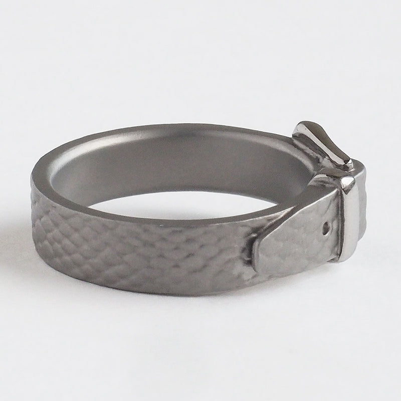 Small Right Python Belt Ring Surgical Stainless Steel 5mm Width [SR-RG-26]