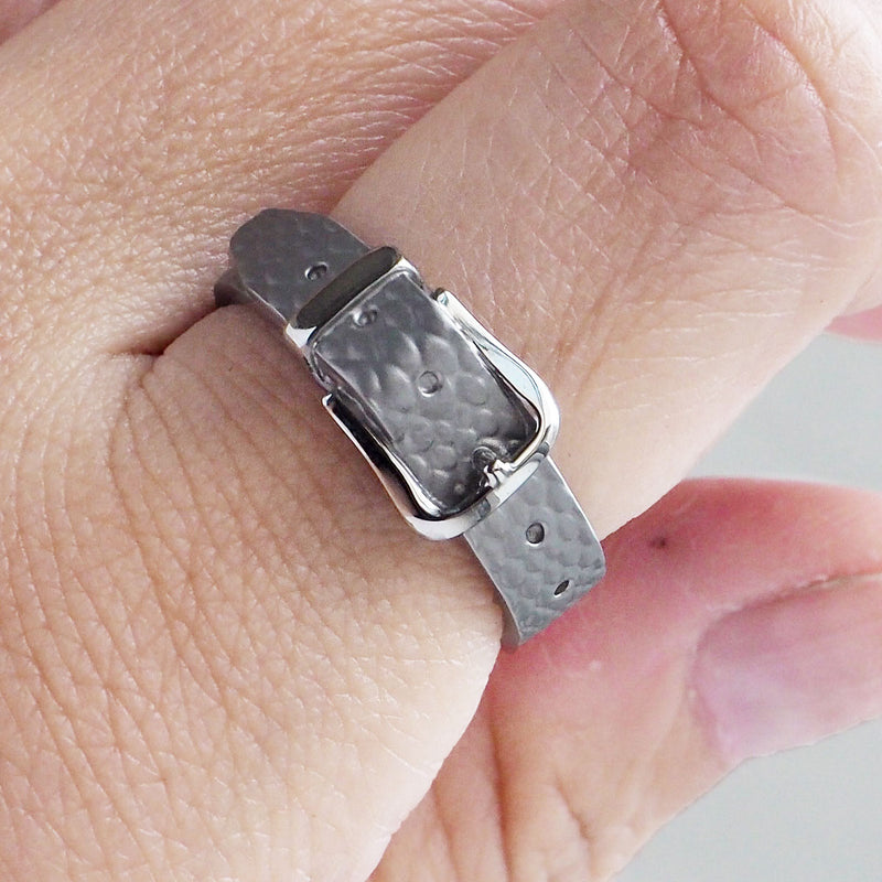 Small Right Python Belt Ring Surgical Stainless Steel 5mm Width [SR-RG-26]