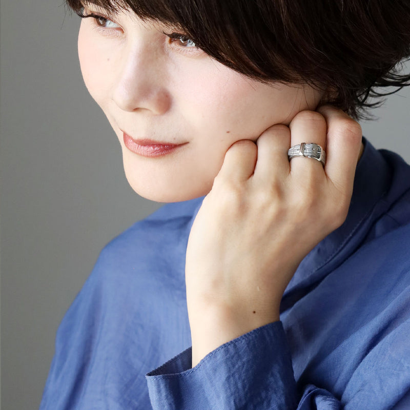 Small Right Crocodile Belt Ring Surgical Stainless Steel 7mm Width [SR-RG-27] Iso Toshihiro