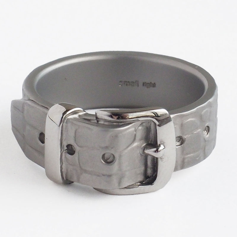 Small Right Crocodile Belt Ring Surgical Stainless Steel 7mm Width [SR-RG-27] Iso Toshihiro