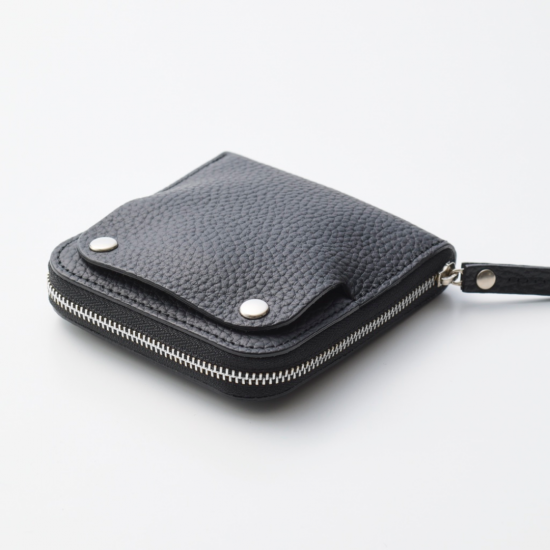 SMART MOVE! (スマートムーブ) Type1 スマートキーケース 財布 路地入ル(ブラック) SHRINK SILVER TONE(金具シルバー) [SS001] スマートキー 2個収納 洛景工房(らくけいこうぼう)