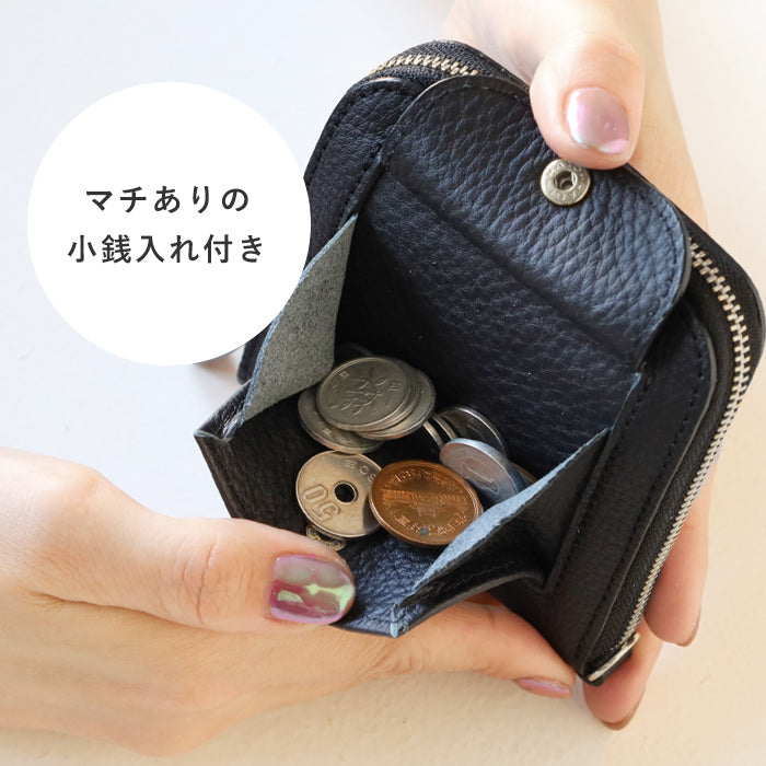 SMAR MOVE! (スマートムーブ) Type2スマートキーケース 財布 路地入ル(ブラック) SHRINK SILVER TONE(金具シルバー) [SS003] スマートキー 2個収納 洛景工房(らくけいこうぼう)