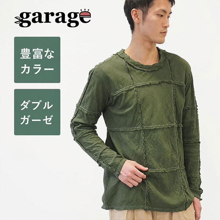 [All 32 colors] Gauze clothing workshop garage Double Gauze Square T-shirt Long Sleeve Men's [TS-24]