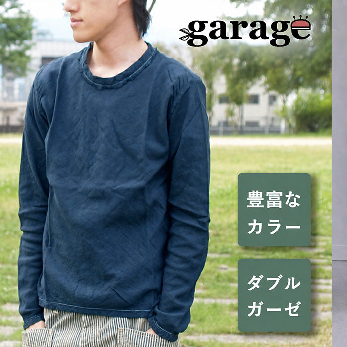 ガーゼ服工房 garage(ガラージ)ダブルガーゼ シンプルTシャツ 長袖 ガーゼ服工房 garage(ガラージ)ダブルガーゼ シンプルTシャツ 長袖