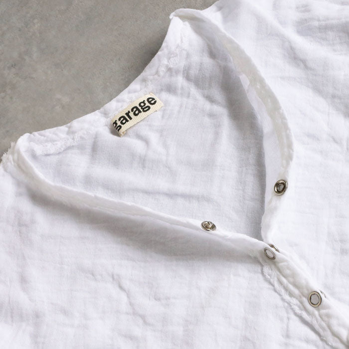 【全32色】ガーゼ服工房 garage（ガラージ）ダブルガーゼ Ｖネック前開きTシャツ 七分袖 メンズ [TS-45-7S]