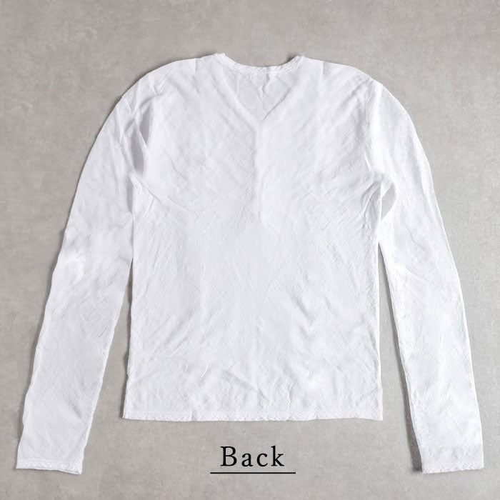[All 25 colors] Gauze clothing studio Garage double gauze V-neck open front T-shirt long sleeve men's [TS-45-LS] 