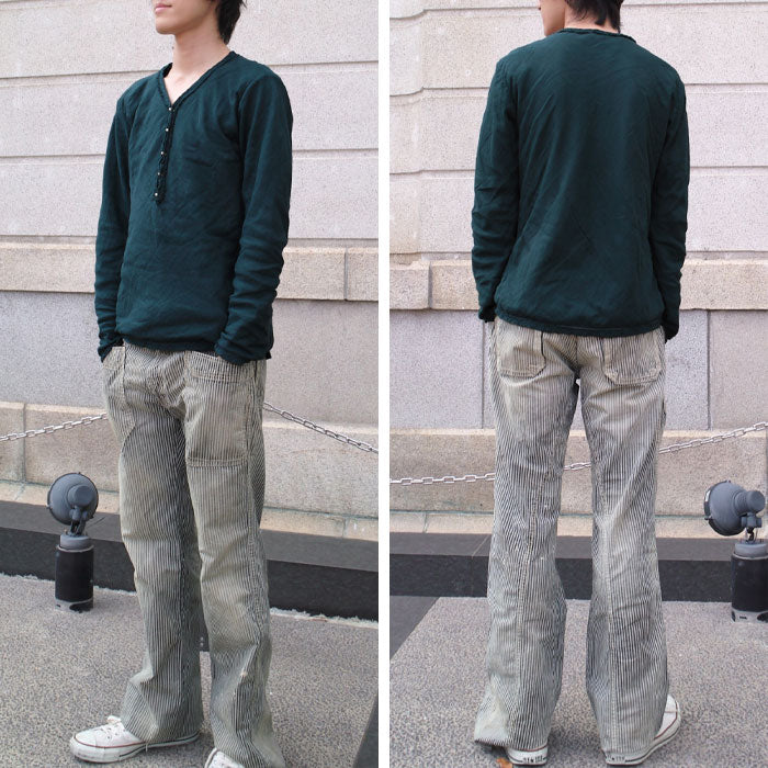 【全32色】 ガーゼ服工房 garage（ガラージ）ダブルガーゼ Ｖネック前開き Tシャツ 長袖 メンズ [TS-45-LS] 中西達也・中西陽子 ガーゼ服 ハンドメイド ブランド