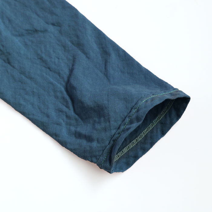 [32 colors available] Gauze clothing workshop garage Double gauze V-neck front opening T-shirt 3/4 sleeves Women's [TS-48-7S] 