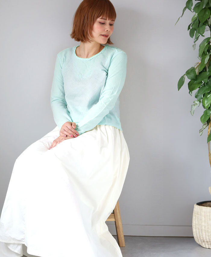 [32 colors available] Garage double gauze simple T-shirt long sleeves for women [TS-53-LS] 