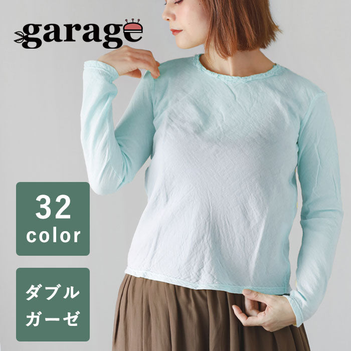 【全32色】ガーゼ服工房 garage（ガラージ）ダブルガーゼ シンプルTシャツ 長袖 レディース [TS-53-LS]