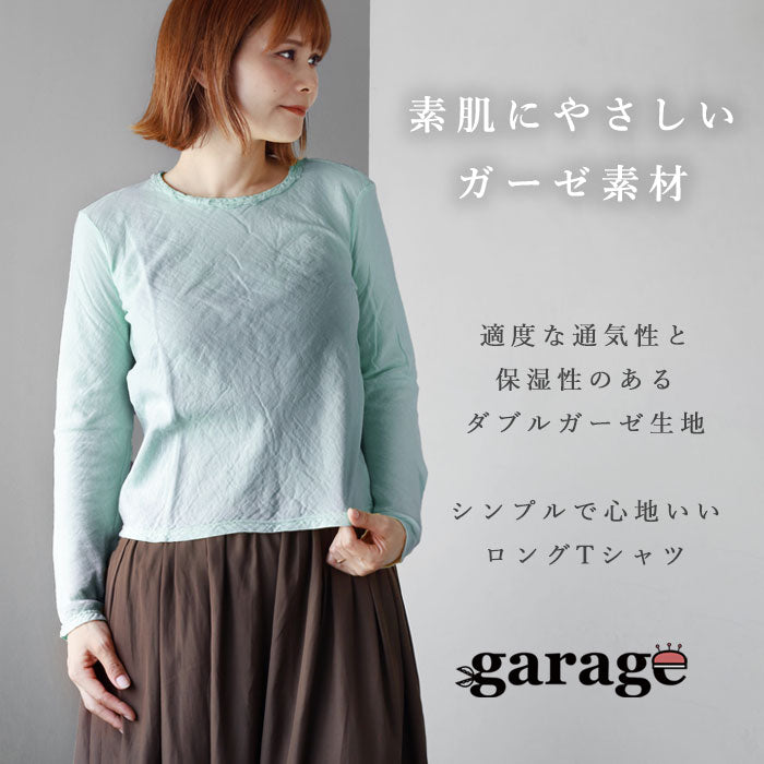 [32 colors available] Garage double gauze simple T-shirt long sleeves for women [TS-53-LS] 