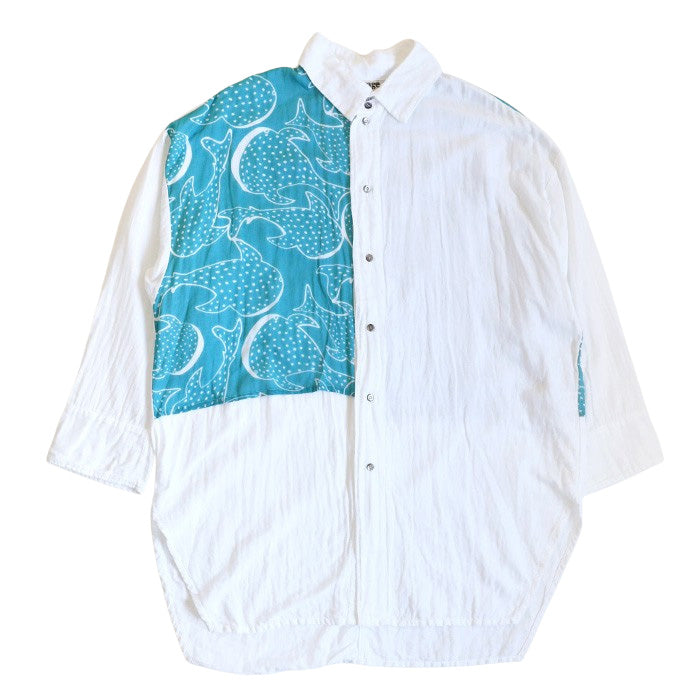 【2色】ガーゼ服工房 garage（ガラージ）ダブルガーゼ ジンベイザメ フラップシャツ メンズ レディース [TS-96]  中西達也・中西陽子 ガーゼ服 ハンドメイド ブランド