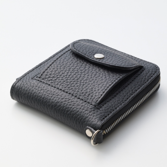 SMAR MOVE! (スマートムーブ) Type2スマートキーケース 財布 路地入ル(ブラック) SHRINK SILVER TONE(金具シルバー) [SS003] スマートキー 2個収納 洛景工房(らくけいこうぼう)