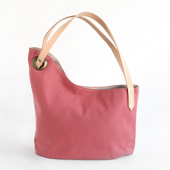 ulazan(ウラザン) alter(アルテ) アシンメトリー 撥水キャンバス トートバッグ コーラルレッド レディース メンズ [U0209-CRD]