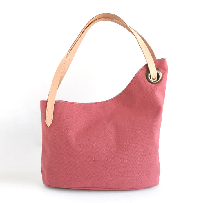 ulazan(ウラザン) alter(アルテ) アシンメトリー 撥水キャンバス トートバッグ コーラルレッド レディース メンズ [U0209-CRD]