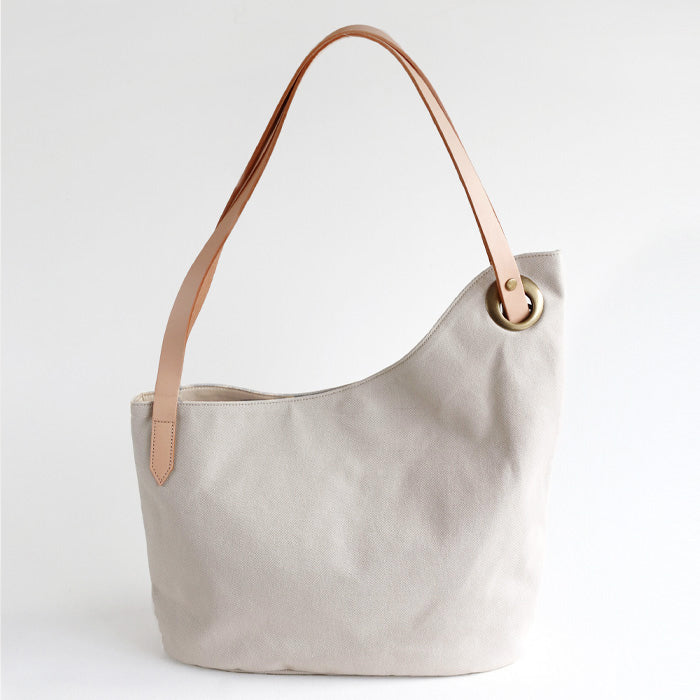 ulazan alter Asymmetrical Water-Repellent Canvas Tote Bag Ivory Women's Men's [U0209-IV2] 