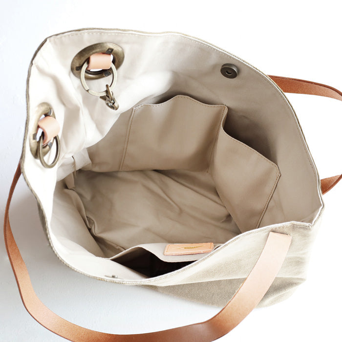 ulazan alter Asymmetrical Water-Repellent Canvas Tote Bag Ivory Women's Men's [U0209-IV2] 