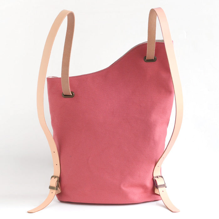 ulazan alter Asymmetrical Water-Repellent Canvas Backpack Coral Red Women's Men's [U0210-CRD] 