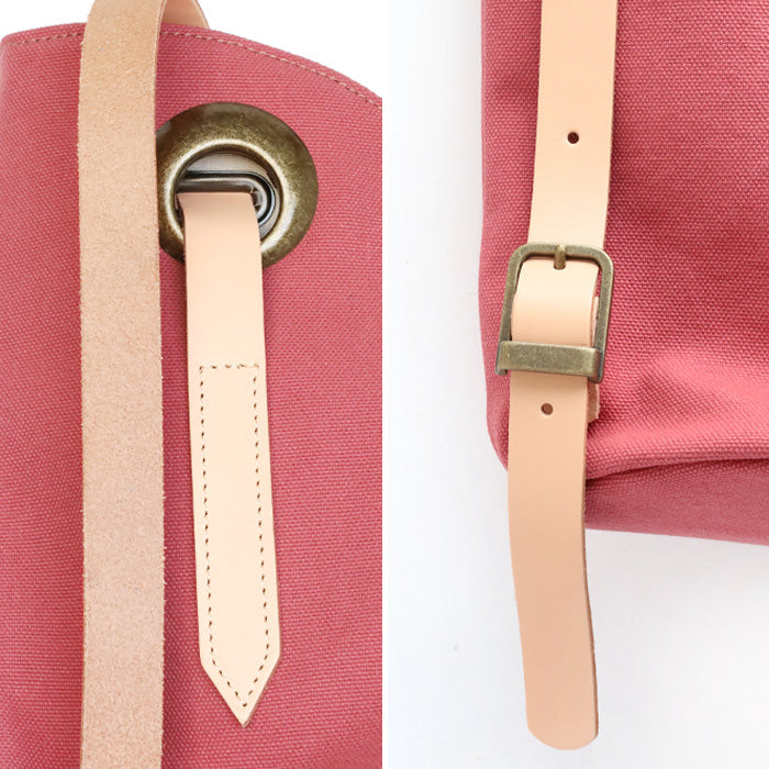 ulazan alter Asymmetrical Water-Repellent Canvas Backpack Coral Red Women's Men's [U0210-CRD] 